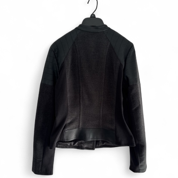 Black Rivet Charcoal and Ebony Faux Leather Jacket - Picture 2 of 6